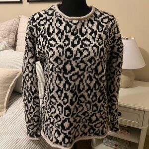 EUC Wool Blend Magaschoni Leopard Print Sweater Size Small